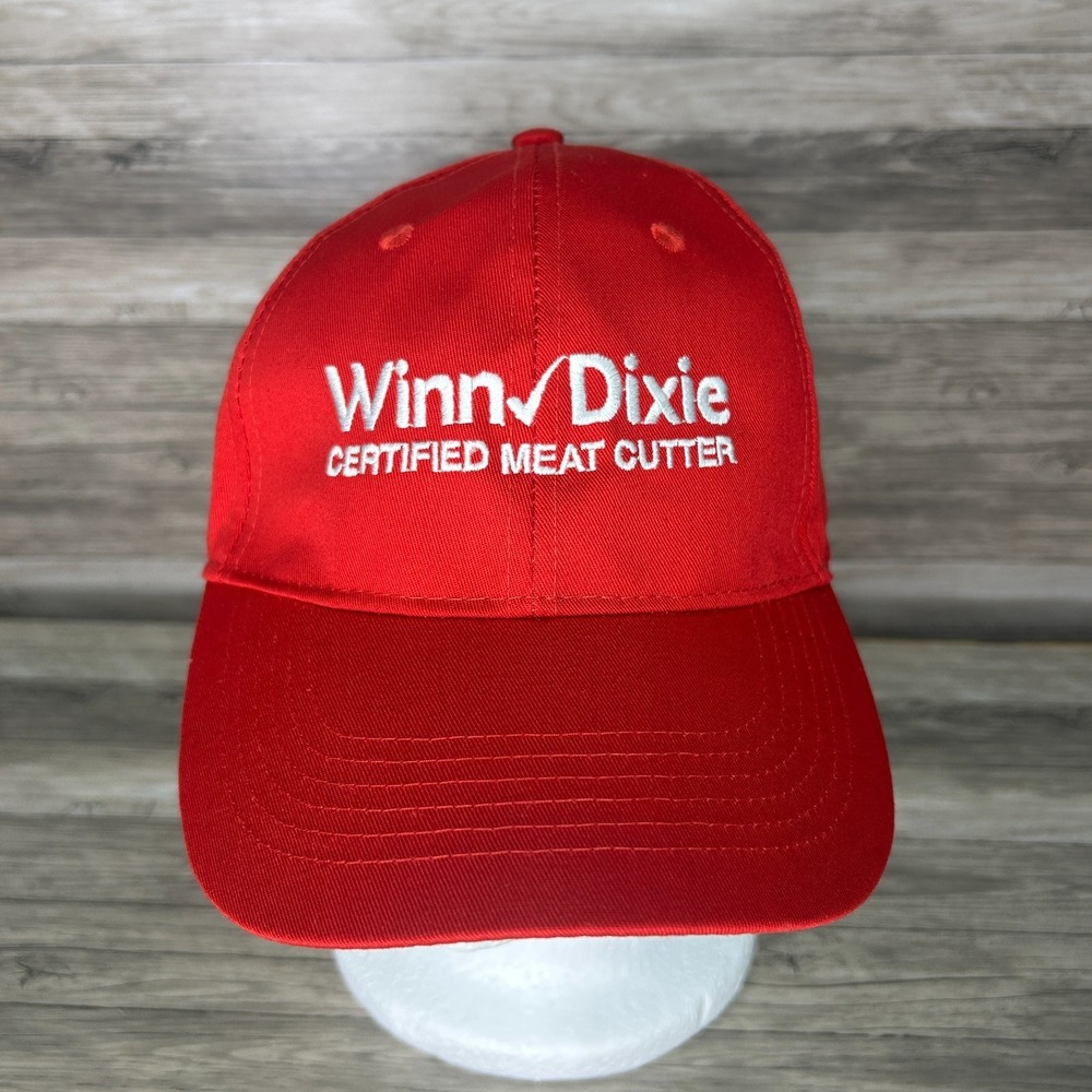 Winn‎ Dixie Hat Meat Cutter Strapback Cap Red One Size Adjustable Employee